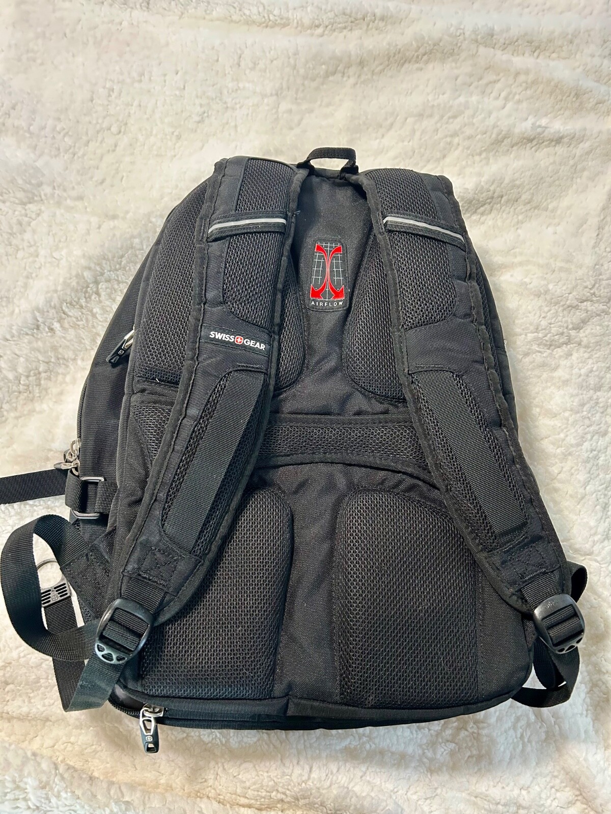 Swiss Gear Airflow ScanSmart Backpack Black Travel Laptop Bag EUC