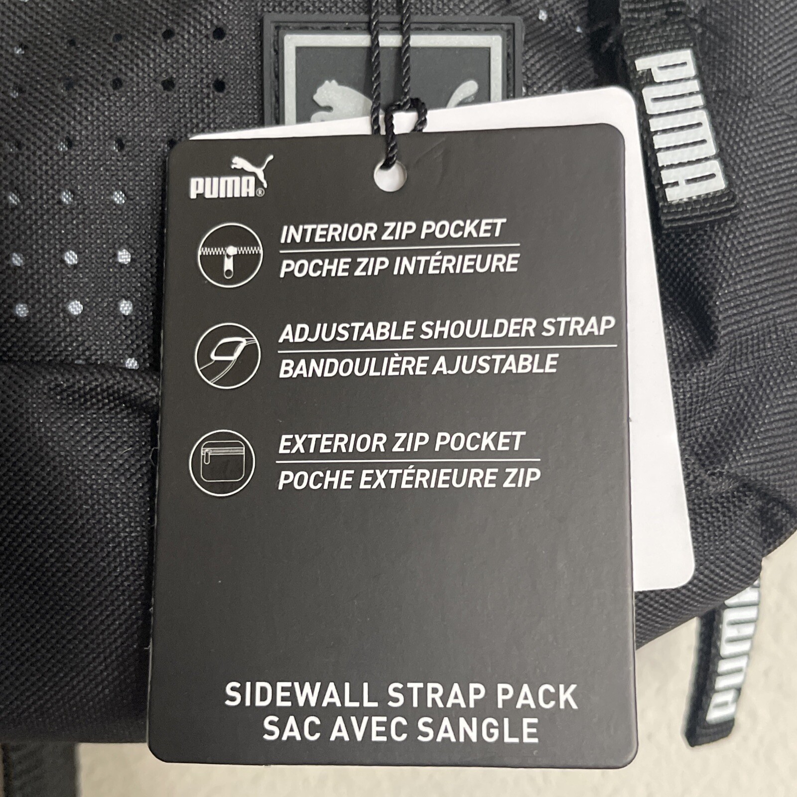 PUMA STRAP BACKPACK multiple Zip Pockets Sling Bag Sidewall Strap New With Tags!