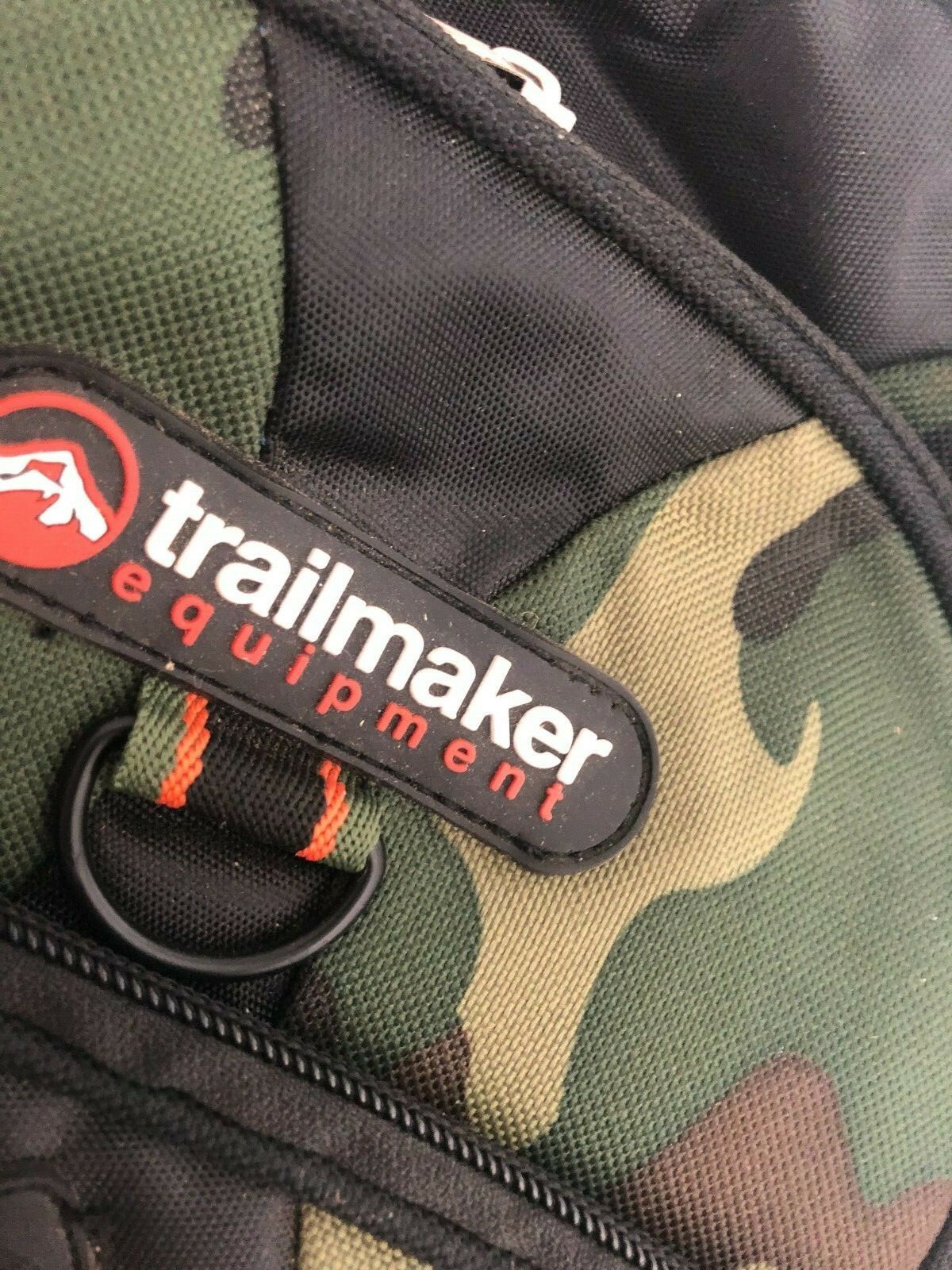New LG Mens TRAILMAKER EQUIPMENT BACKPACK Camo Orange Black Mesh Pockets EXPANDS