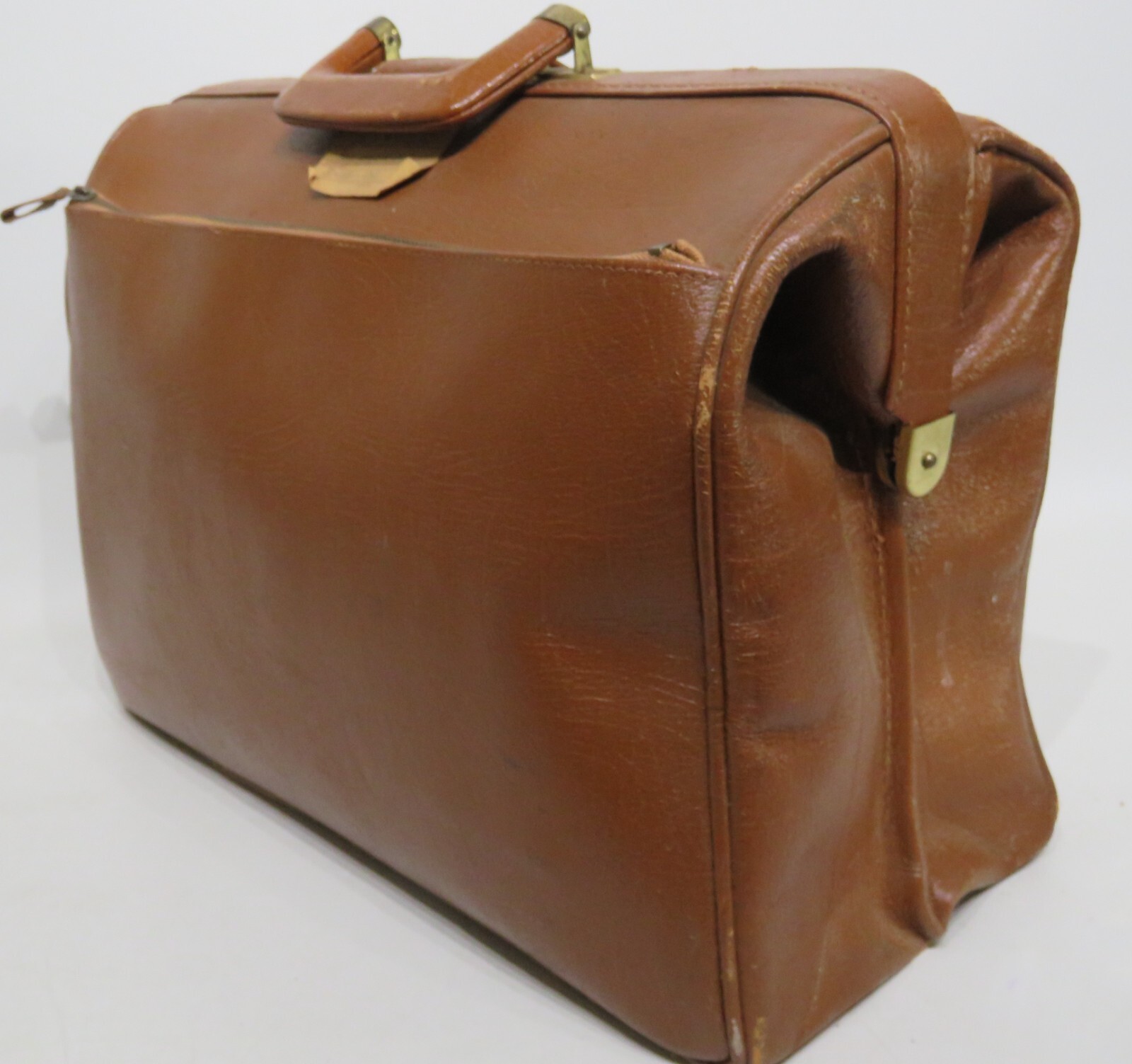 Hard Case Brown Travel Briefcase/Dr Bag Brass Latch w/Historical Interest (NASA)