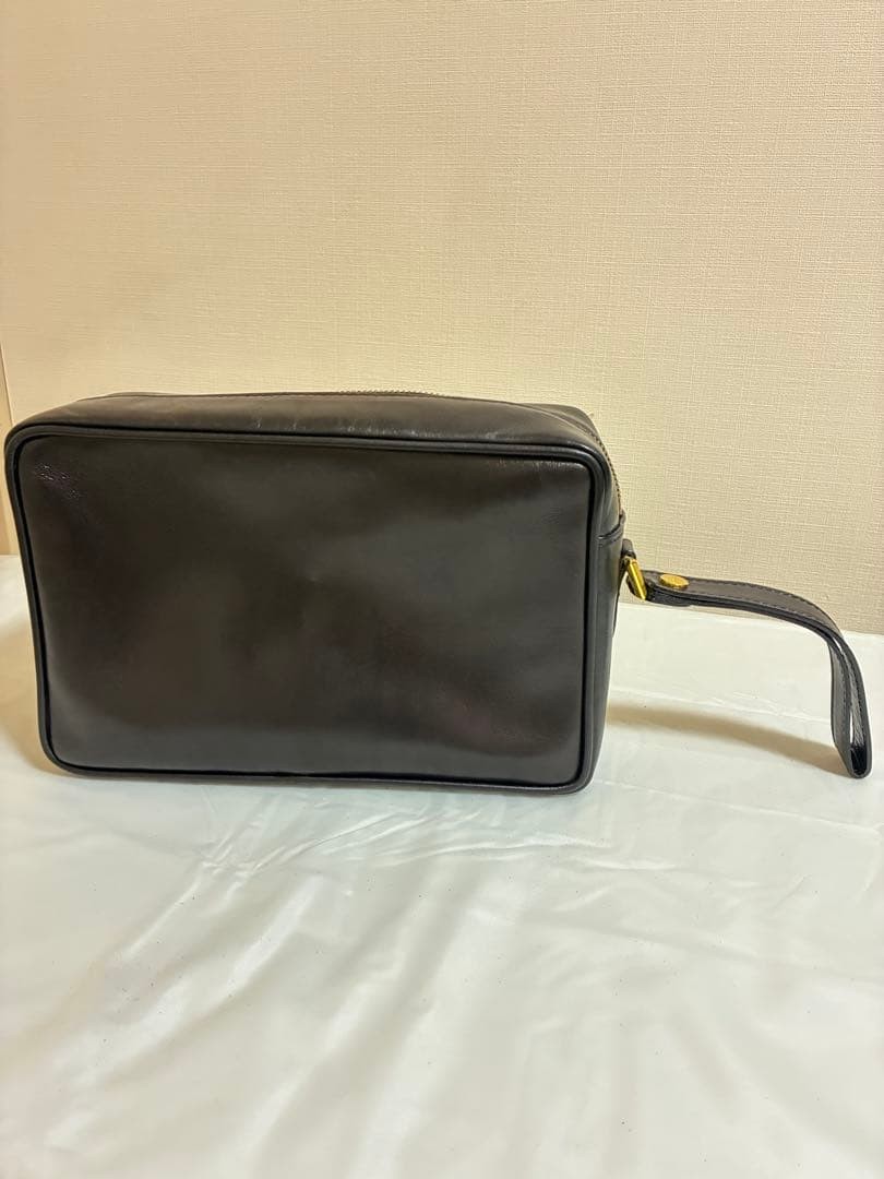 Salvatore Ferragamo Calf Leather Black Clutch Bag Men’s Formal Business