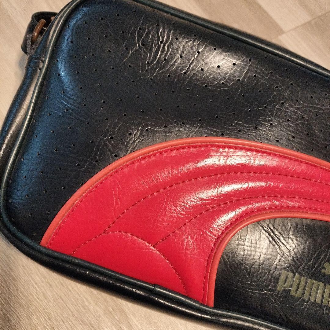 PUMA Shoulder Bag Y2K Retro Vintage Navy Faux Leather Japan Used