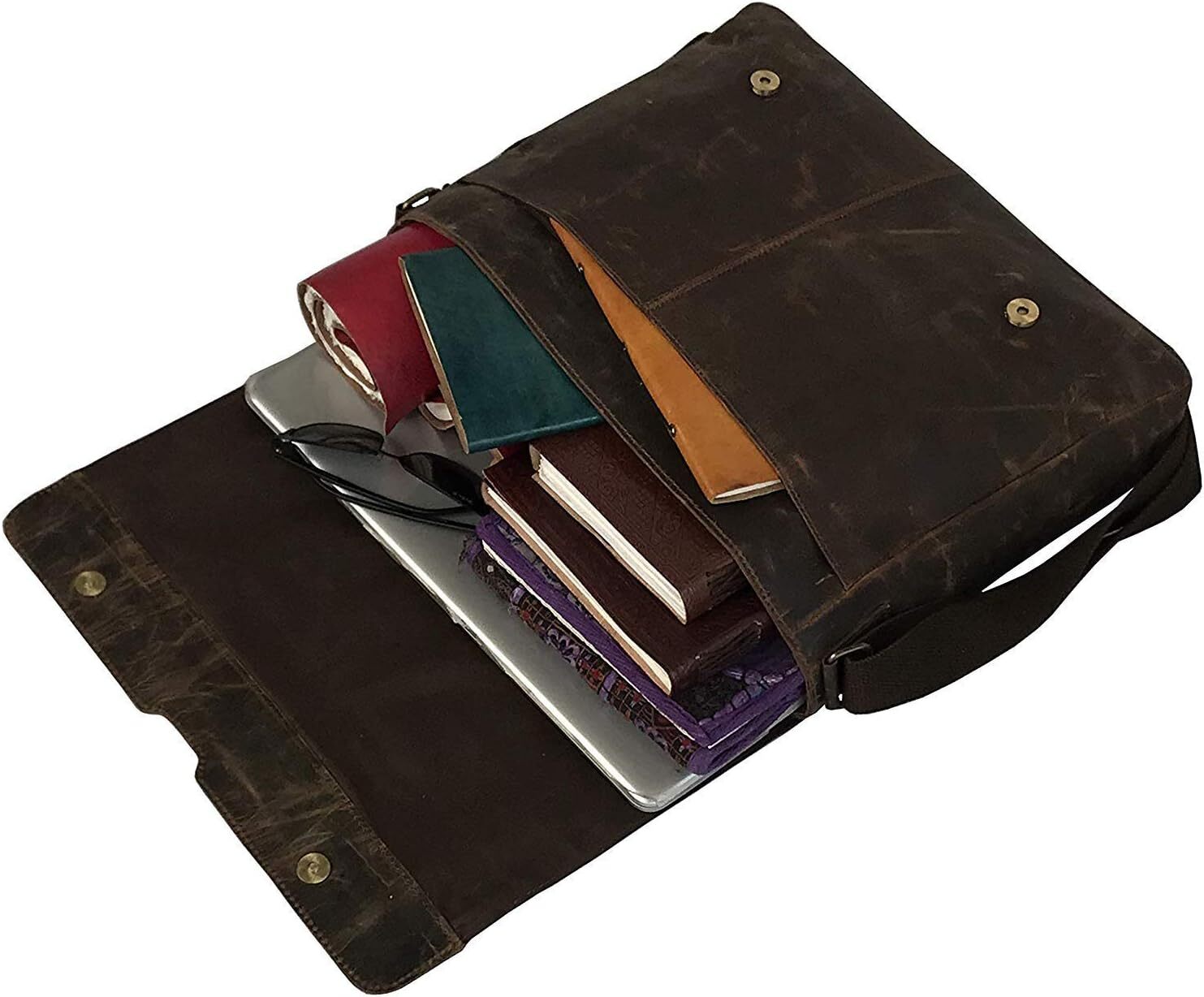 18 Inch Vintage Leather Full Flap Messenger Handmade Bag Laptop Bag Satchel Bag