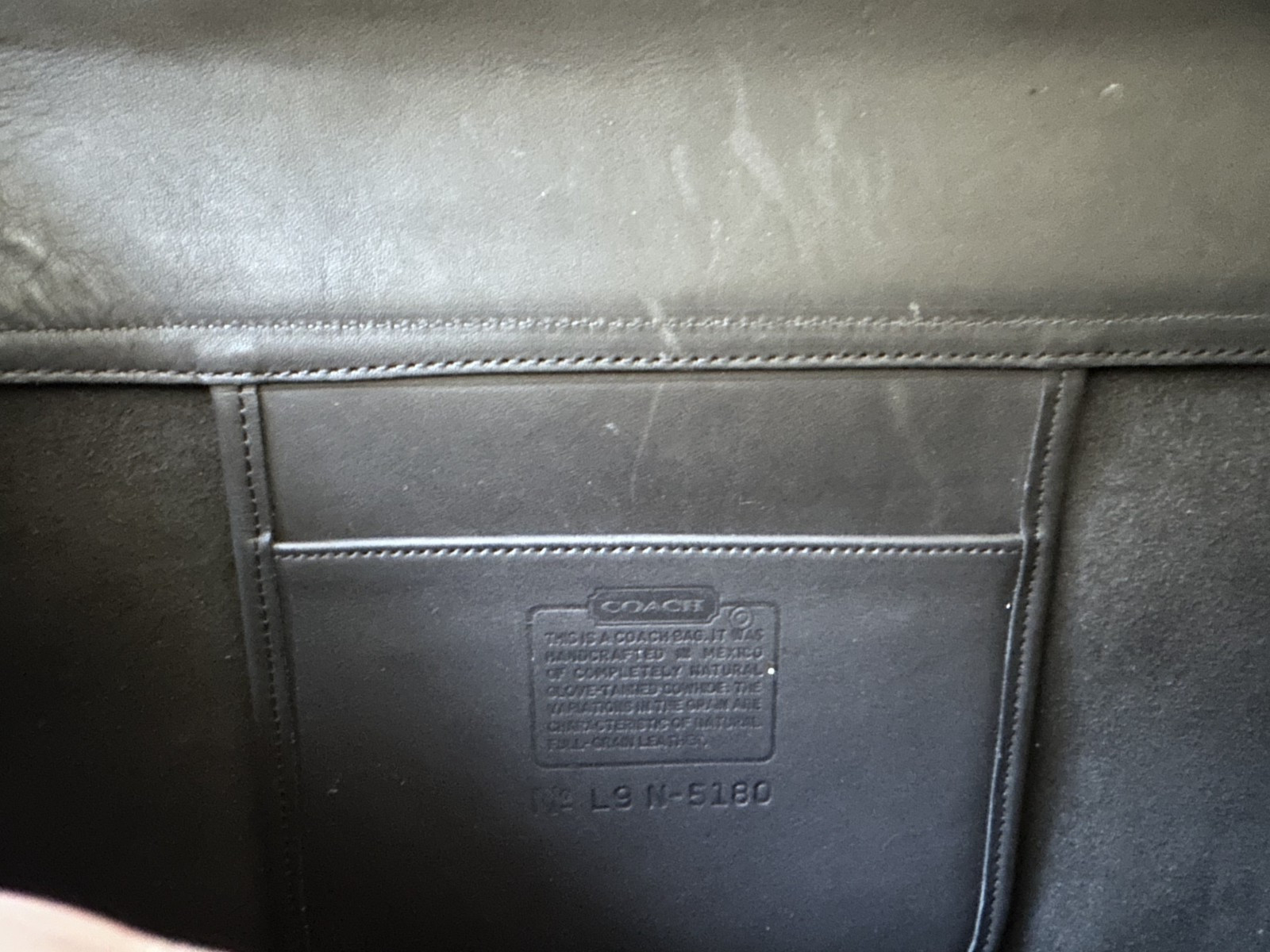 Coach L9N-5180 Metropolitan Black Leather Briefcase & Matching Document Sleeve