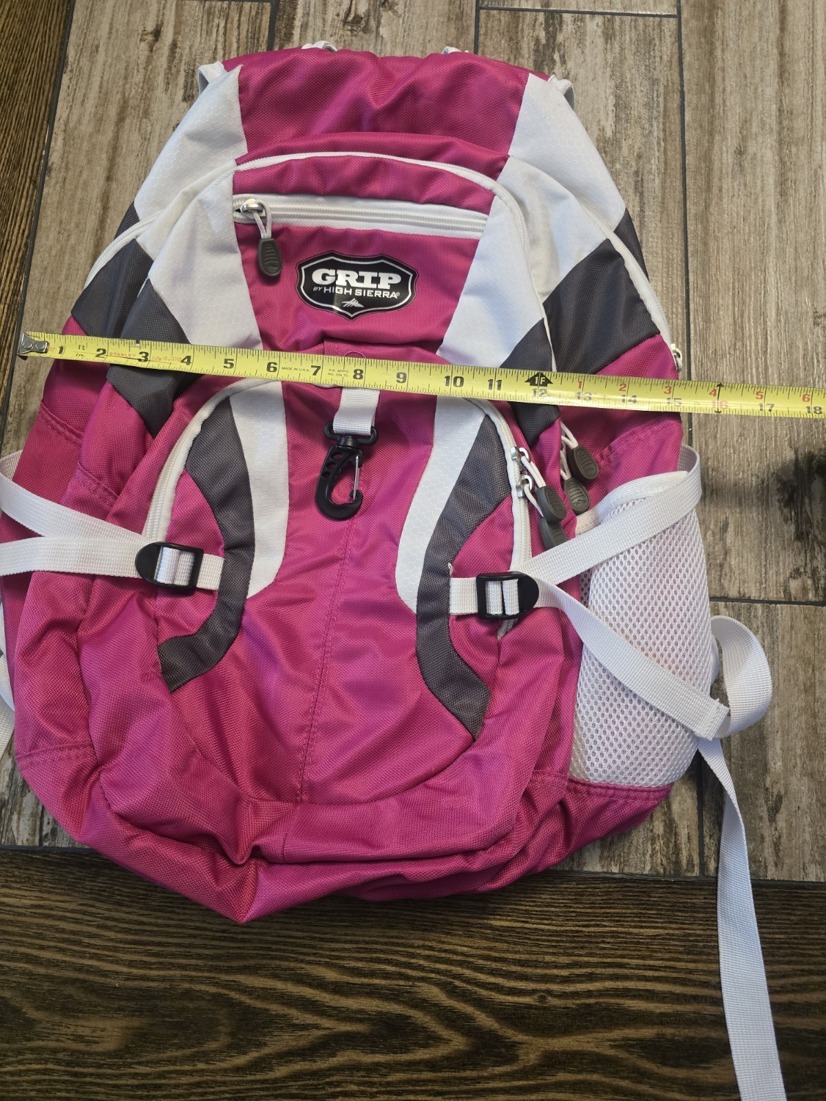 High Sierra Grip Pink Gray Backpack School Travel Hiking Laptop Book Bag Daypack