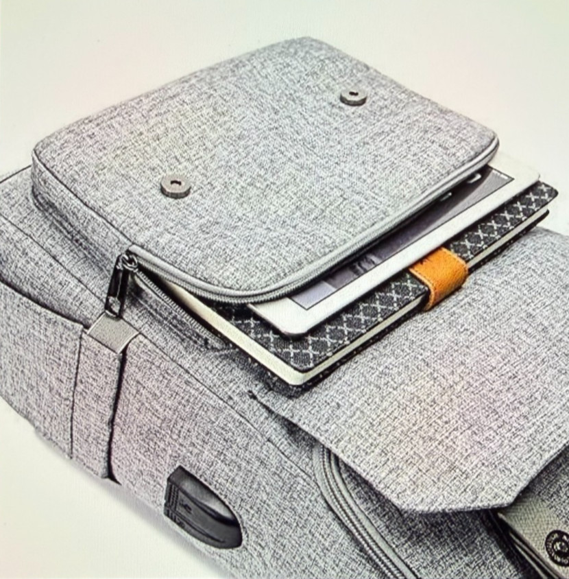 YALUNDISI Vintage Backpack With USB Travel College Laptop Flying Gray Durable