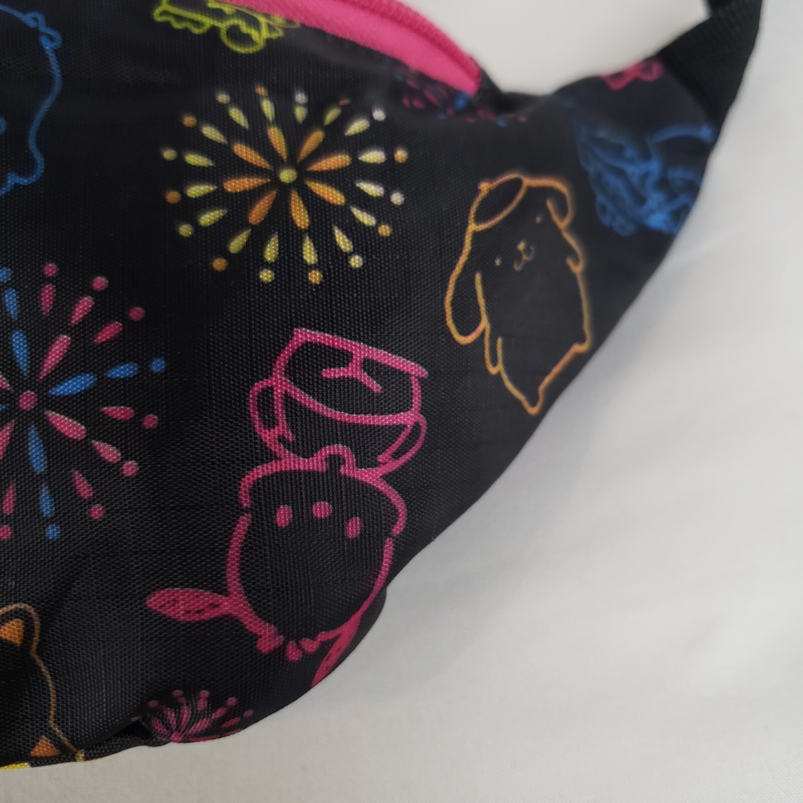 Sanrio Lootcrate Multi-Character Hip Fanny Pack Black Neon Outlines 2018