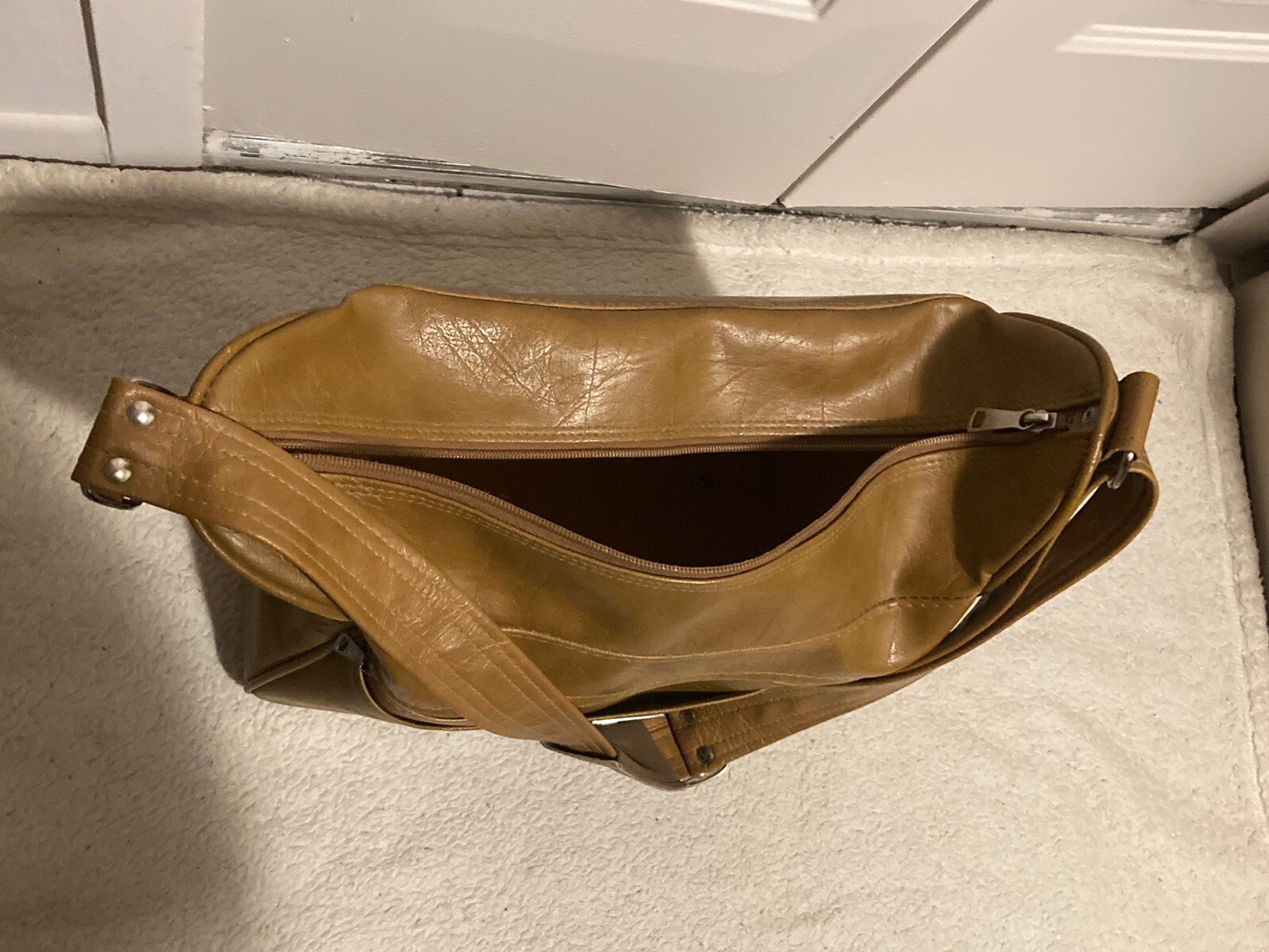 Vintage Samsonite Silhouette Brown Leather Carry-On Travel Shoulder Bag Satchel
