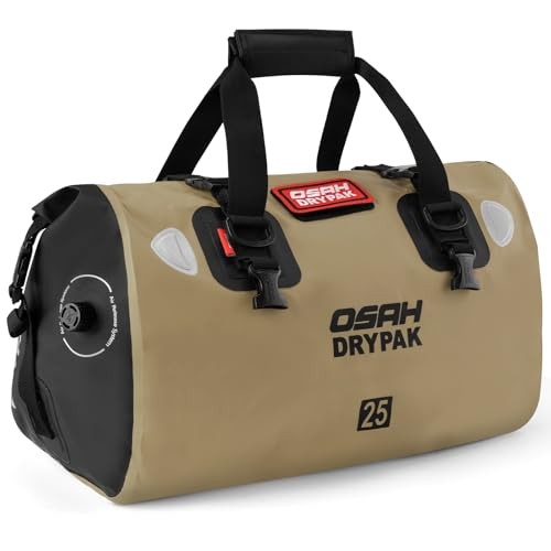 Waterproof Duffel Bag – Motorcycle Dry Bag Tail Bag with Large 25L Brown
