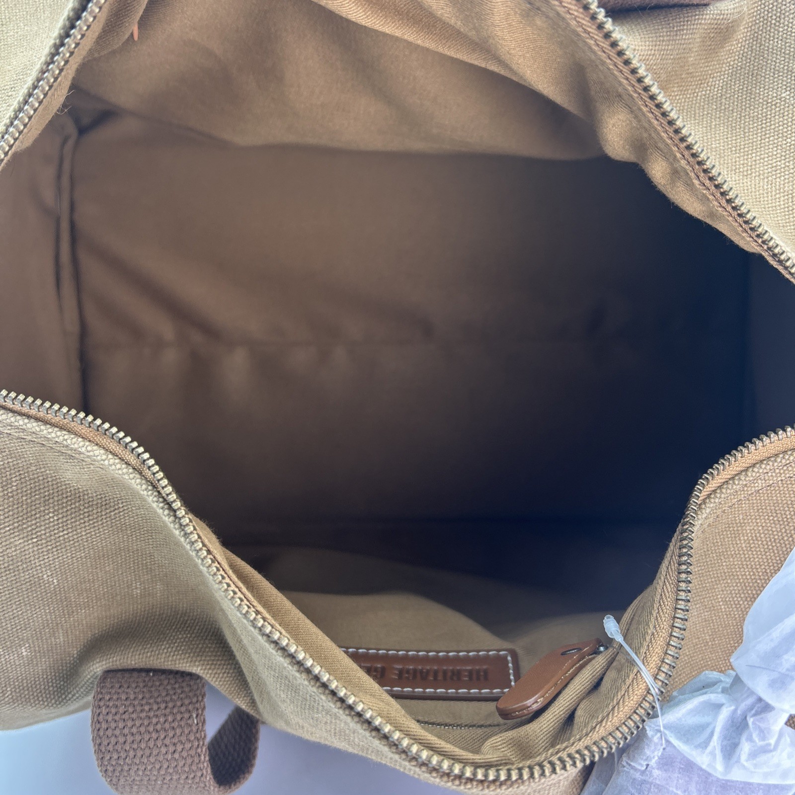 Notre Dame Heritage Gear Brown Duffle Bag Leather Accents