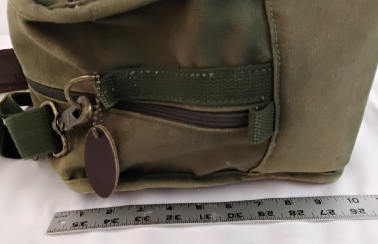 Boyt Duffle Bag Leather & Green Canvas Ducks Unlimited Added #Z4984