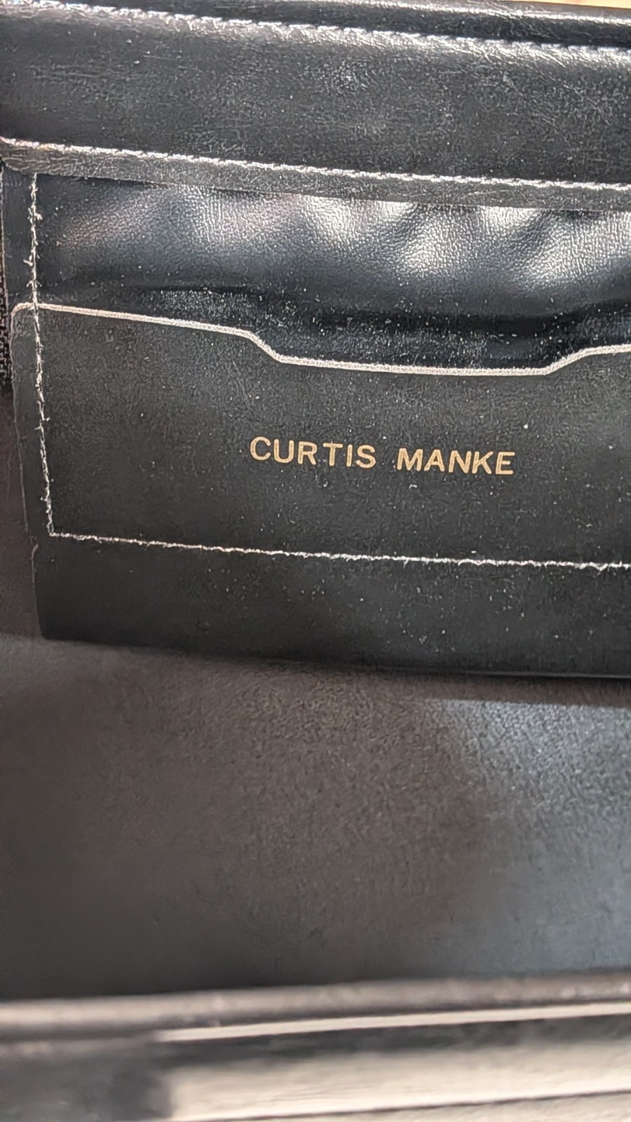Black leather minimalist briefcase