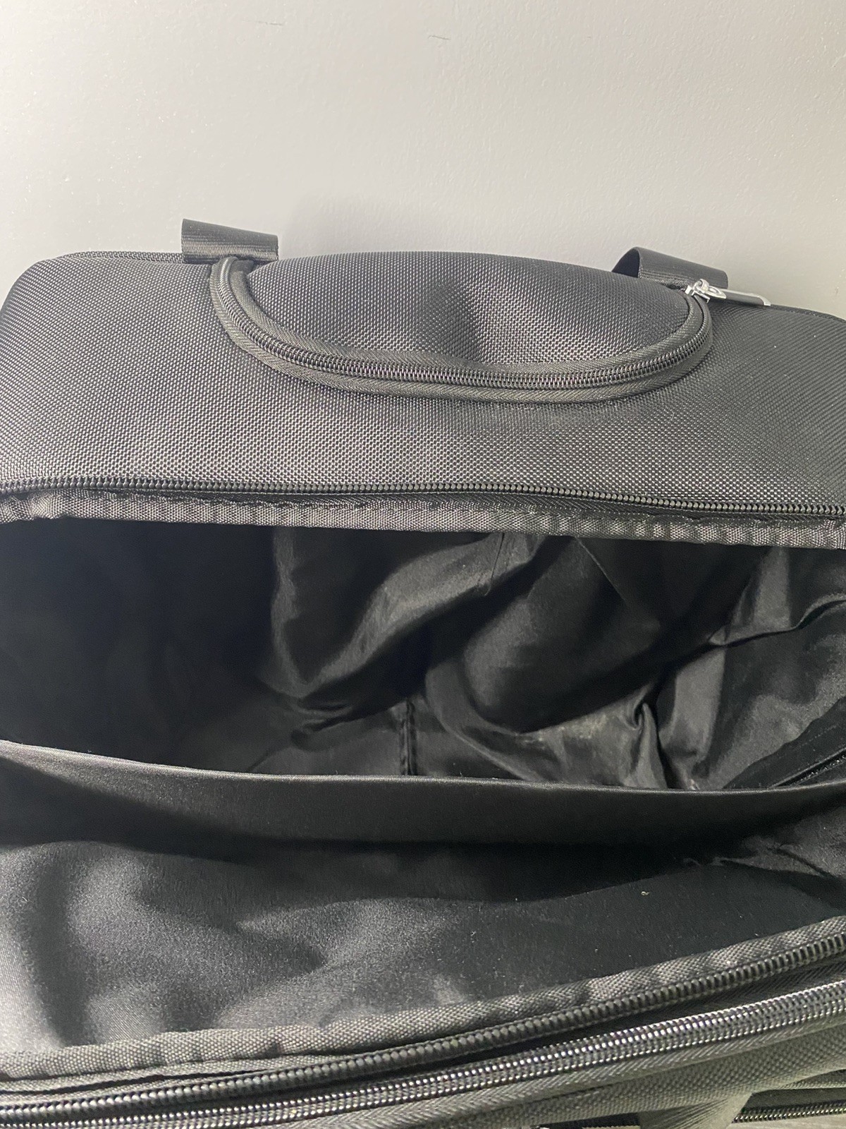 LuggeX Rolling Travel Briefcase Carry On Laptop Bag Wheels Black Multiple Pocket
