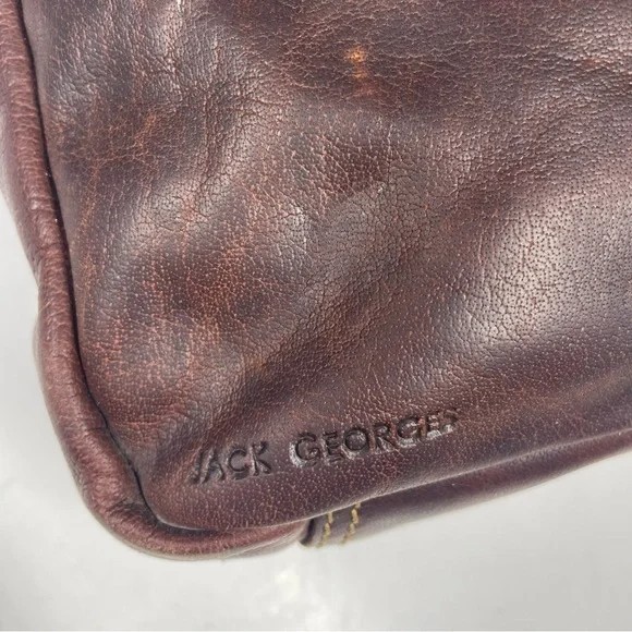 Jack Georges Buffalo Leather Large Crossbody Travel Bag Dark Brown Voyager Tote