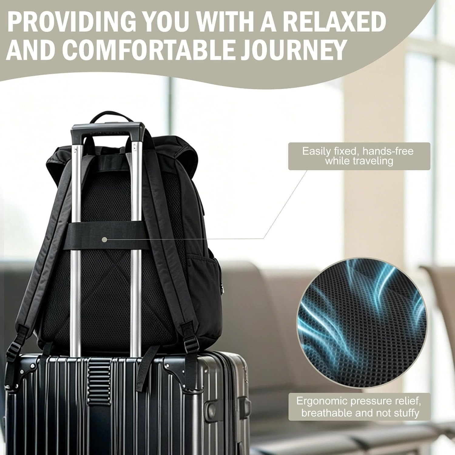 Black Lightweight Backpack for Travel Light Weight Design All Day Comfort | Men’