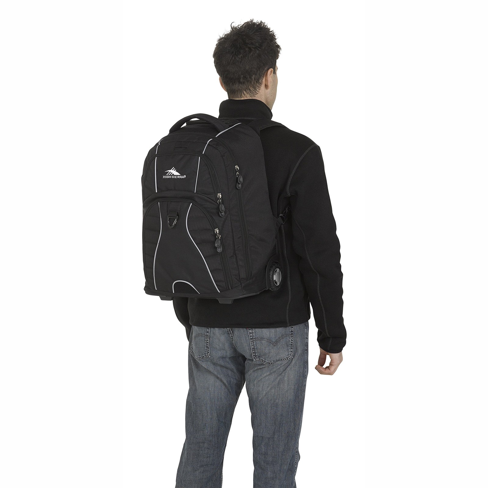 Freewheel Wheeled Laptop Backpack, Black, 20.5 x 13.5 x 8-Inch