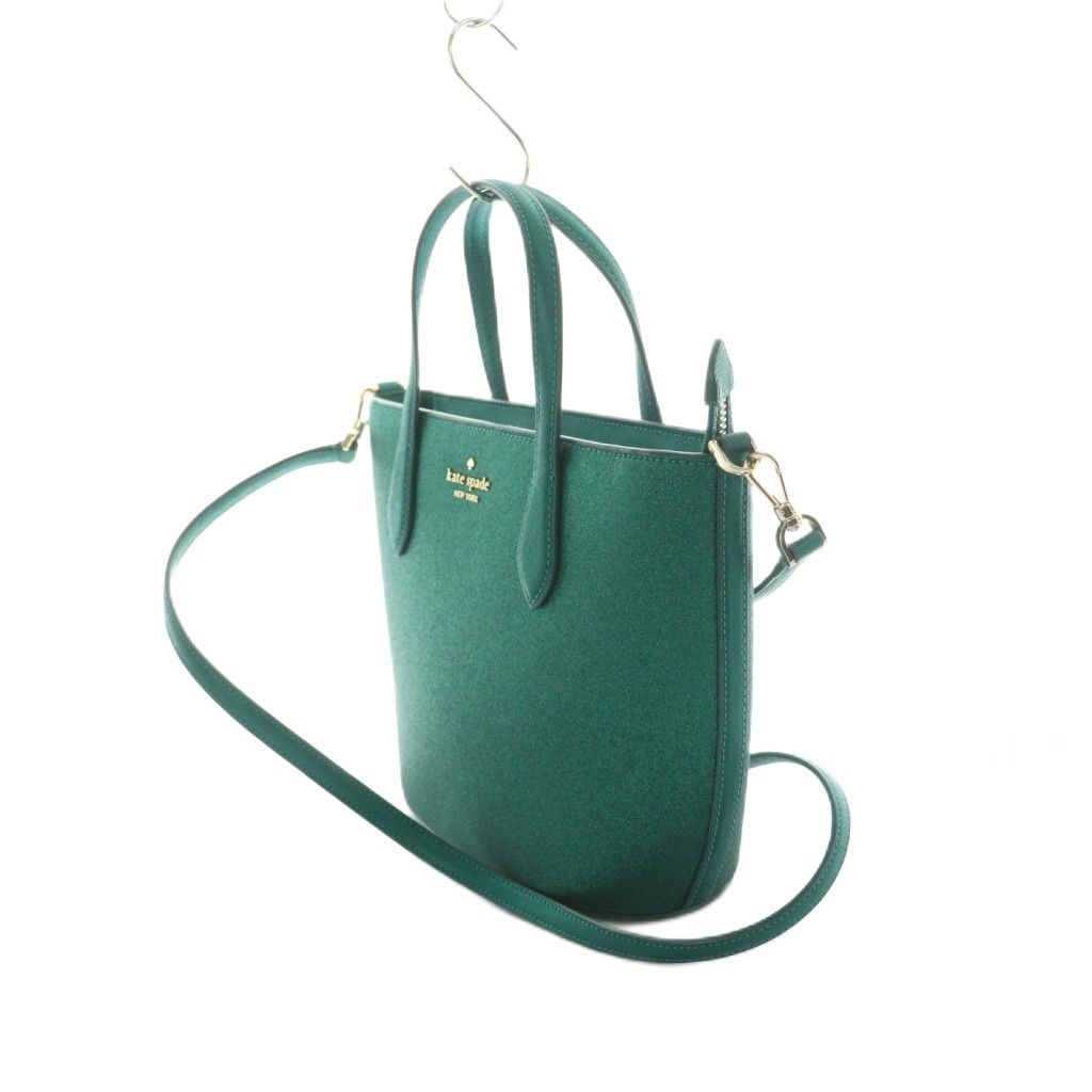 Kate Spade Glitter Mixed Material Satchel 2-Way Handbag Shoulder Bag
