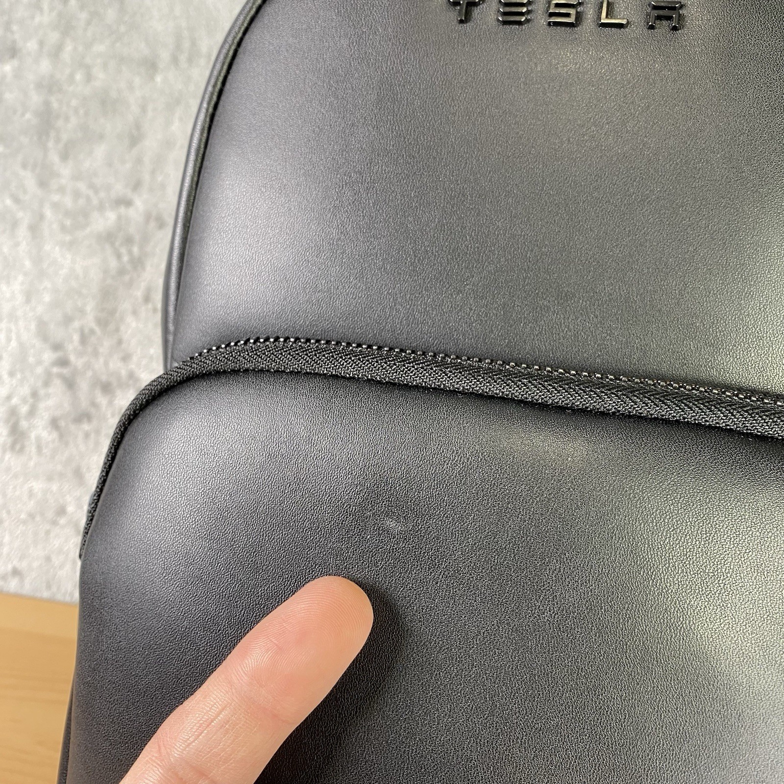 Tesla Mega Mini Pack Backpack Black Vegan Leather Official Tesla Store w/ Cover