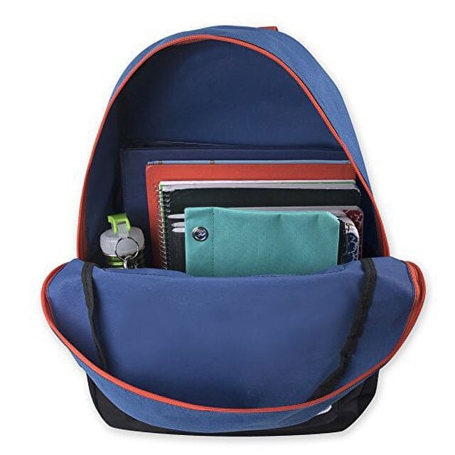 Trailmaker 17” Multi Pocket Multicolor Backpack Adjustable Padded Straps BLUE