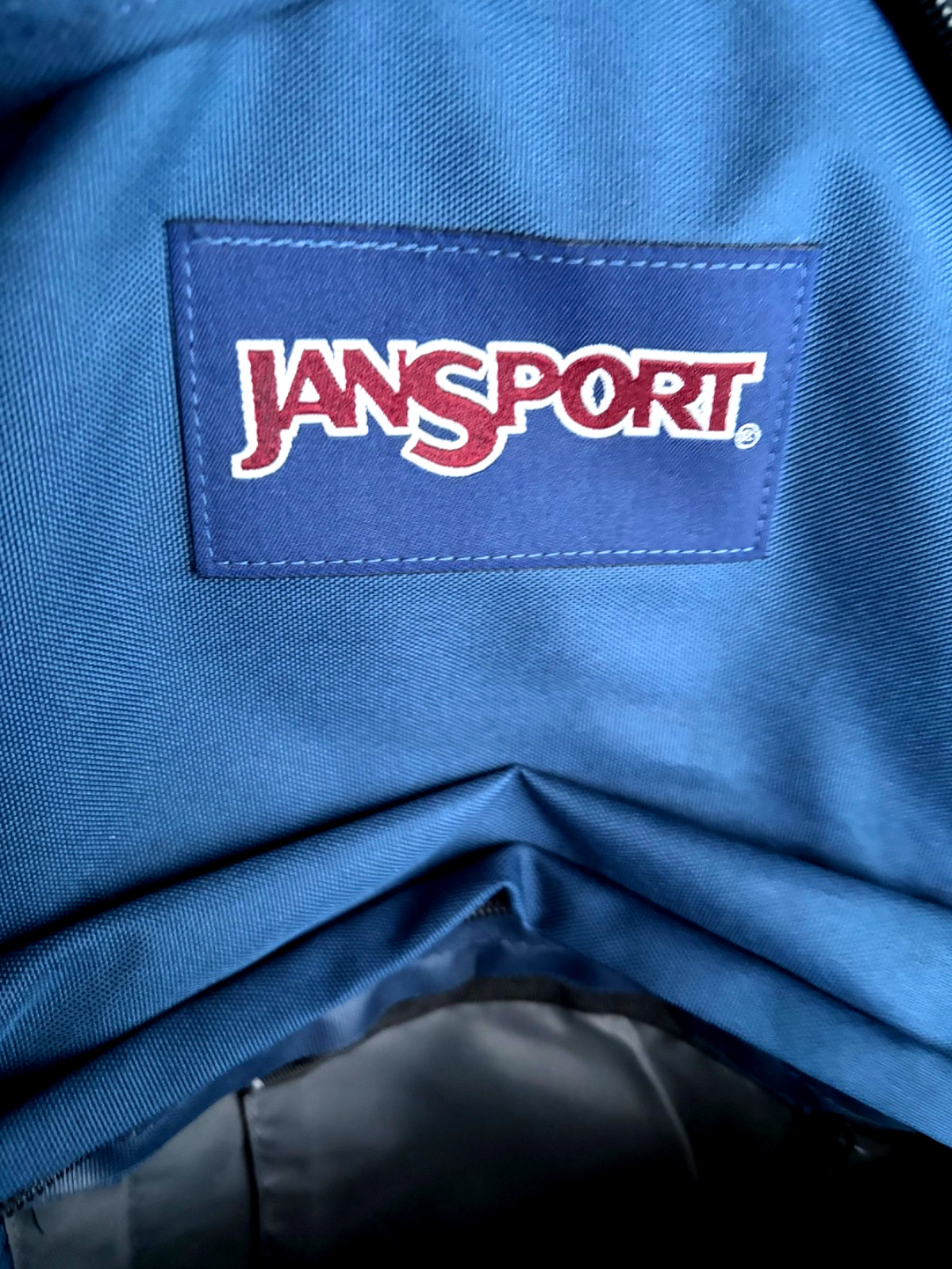 JanSport T501 Blue Double Zip Top Closure Front Zip Pocket Classic Backpack
