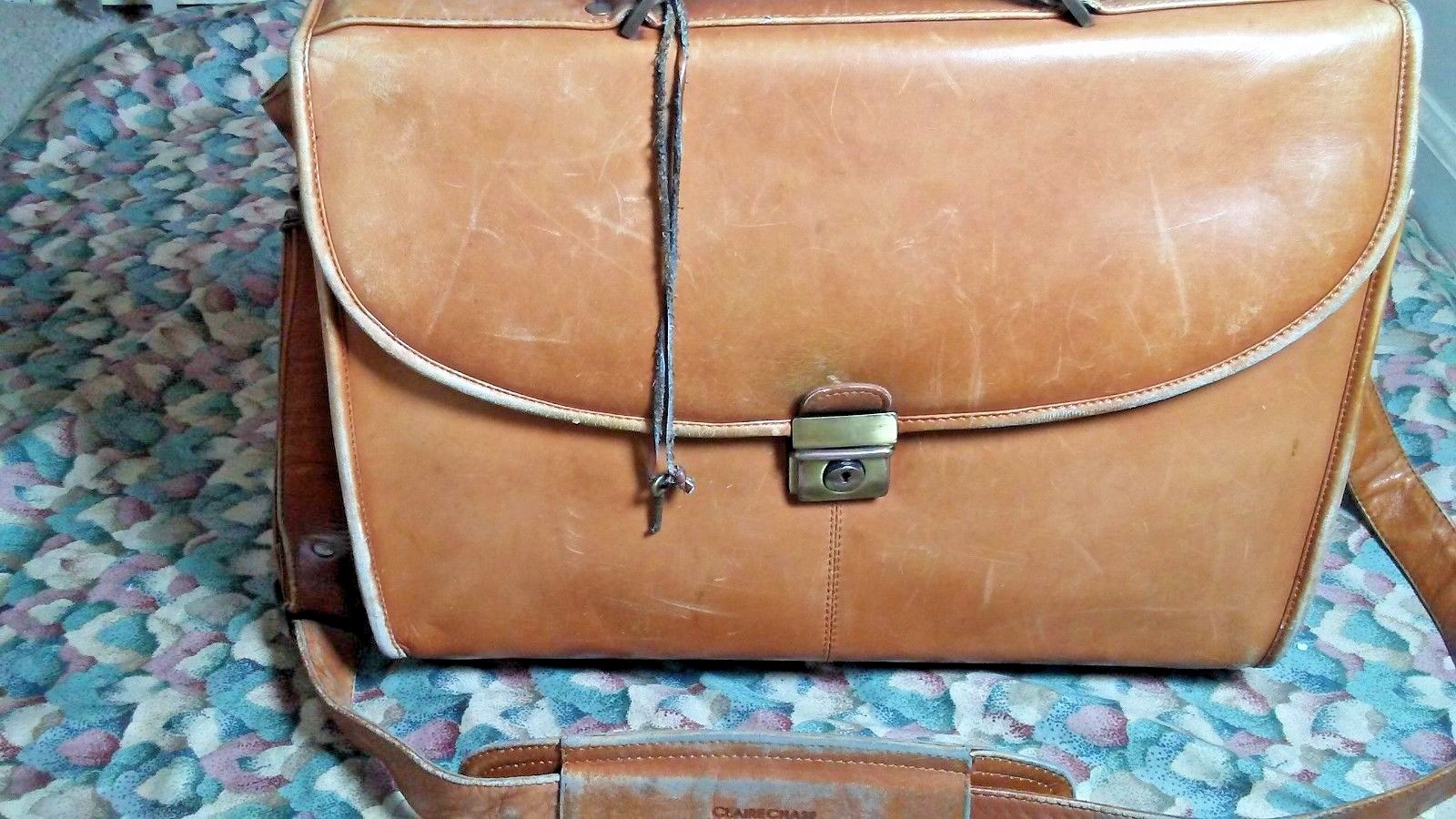 CLAIRE CHASE LAPTOP LEATHER BRIEFCASE Business Professional Bag Brown