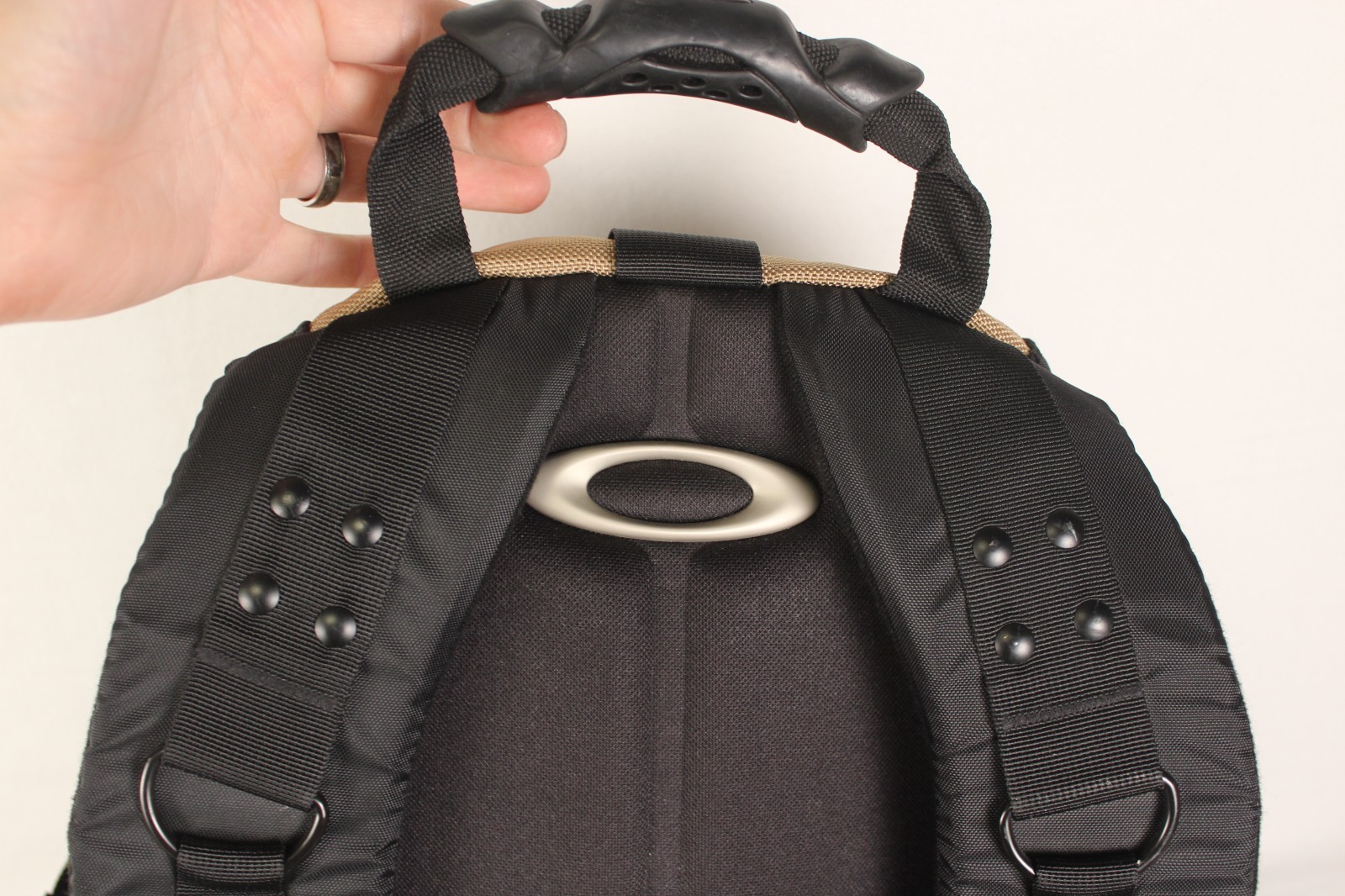 Vintage Y2K Oakley Icon Backpack Desert Tan Black Military Rucksack Clean Shape