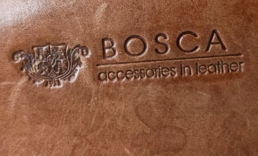 Bosca Old Leather Amber Stringer Briefcase Laptop Bag Vintage Large READ Vintage