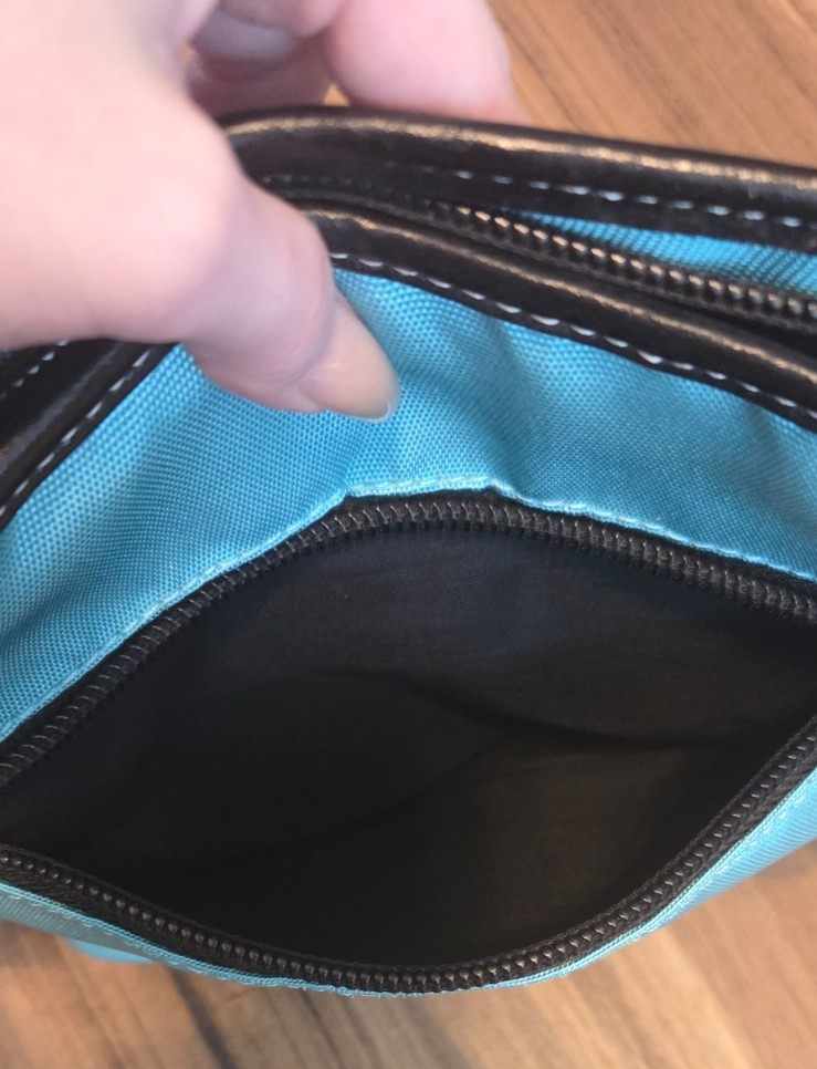 Medium Teal Nylon Unisex Crossbody Bag with Adjustable Strap