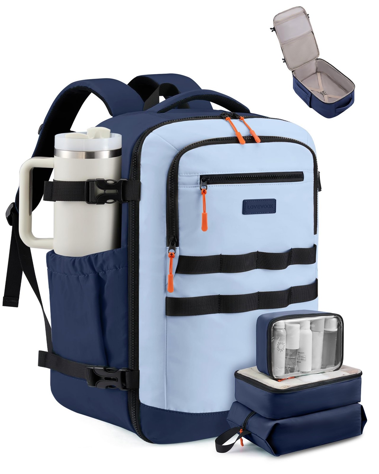 40L Travel Backpack for Women & Men, TSA Approved Carry On Backpack with 3 Pa…