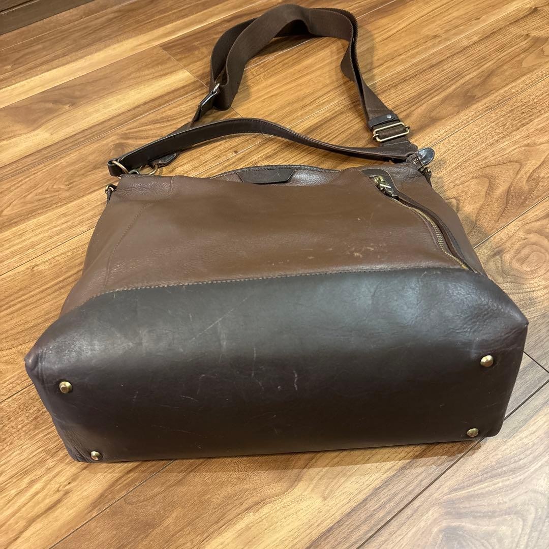 Ultima Tokyo Leather 2WAY Shoulder Bag Brown Men’s Casual Business Authentic