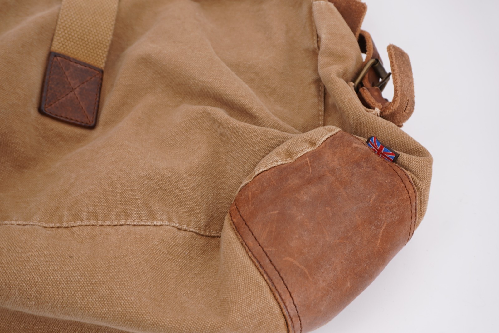 $845 | BELSTAFF COLONIAL COTTON TWILL LEATHER MESSENGER SATCHEL MOUNTAIN TAN