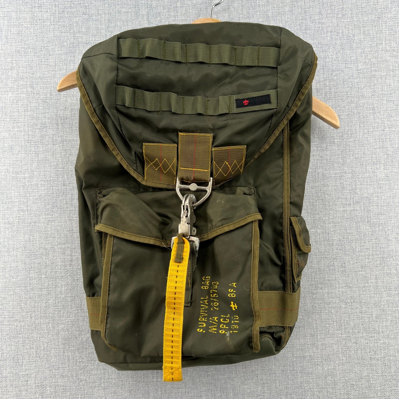 Vintage Boy Scouts of America Survival Bag Backpack Olive Green Utility Camping