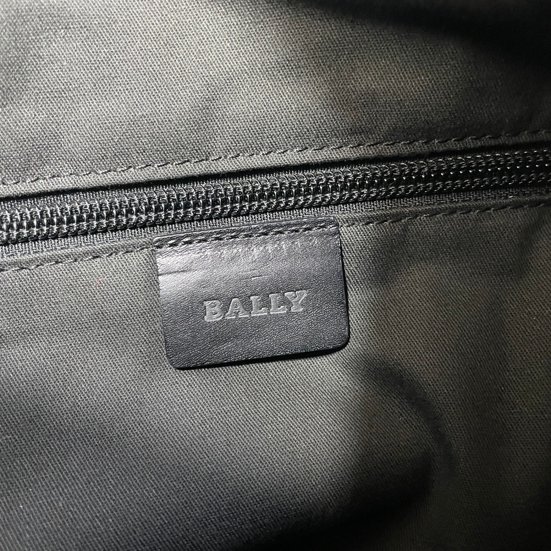 Bally Shoulder Bag Genuine Leather Black Designer With Dustbag 22×33×13cm