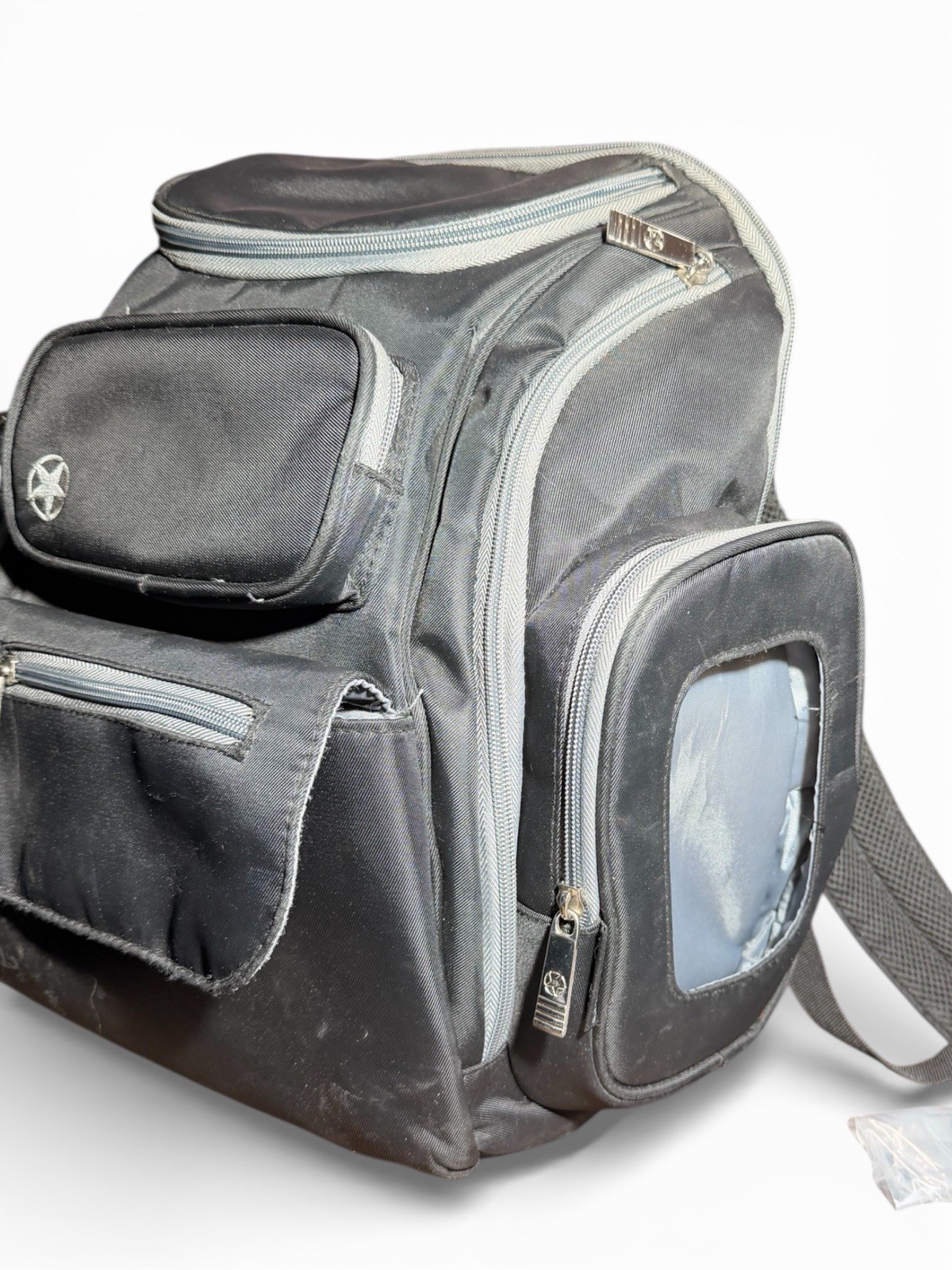 J Is For Jeep Backpack Black Insulated Side Pocket Multiple Compartments
