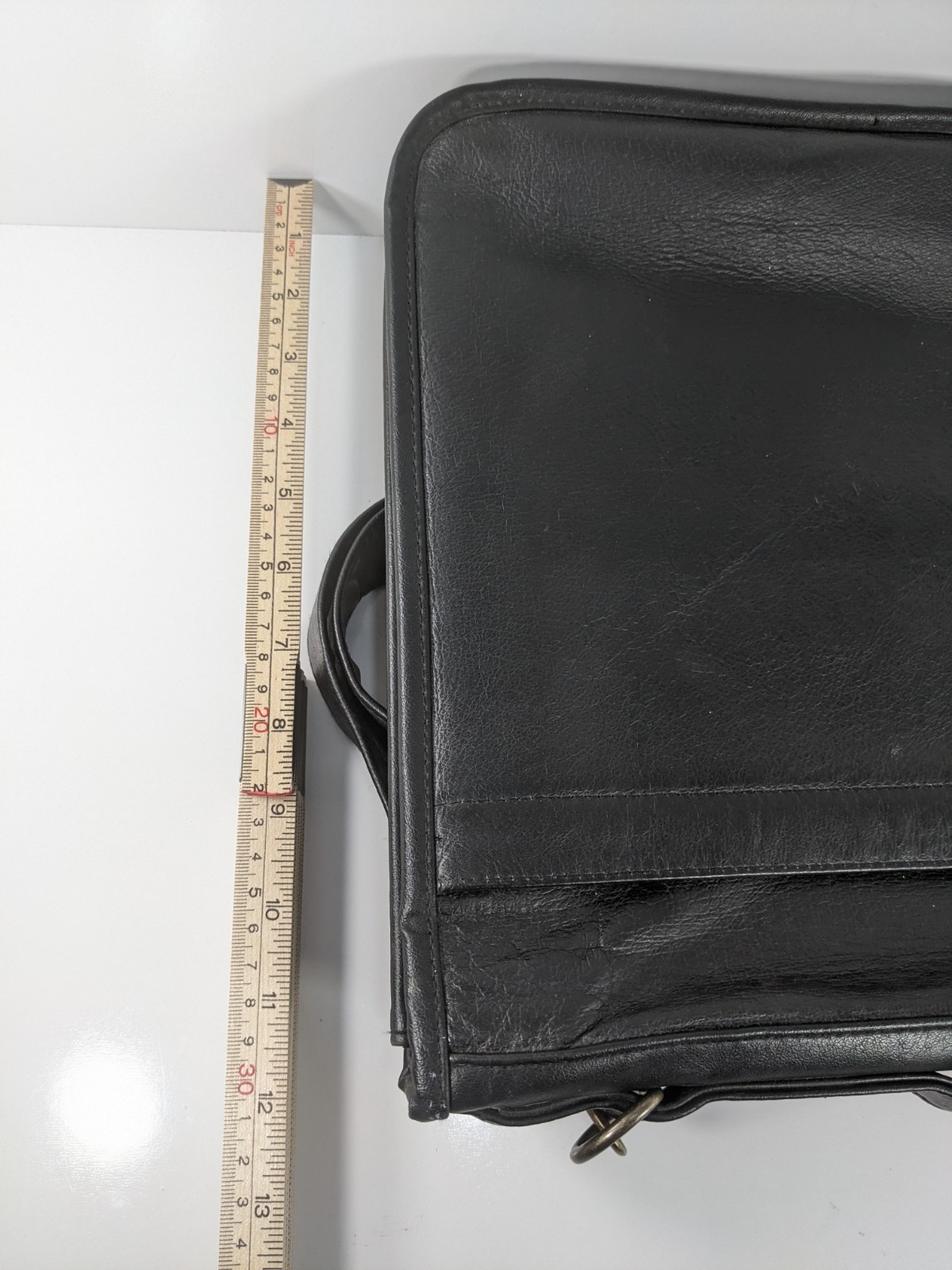 BILL BLASS Black Leather Laptop Messenger Travel Briefcase Shoulder Bag VTG
