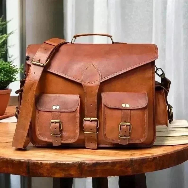 Handmade Pro Max Leather Messenger Antique Finish Bag – s Laptop Shoulder Bag