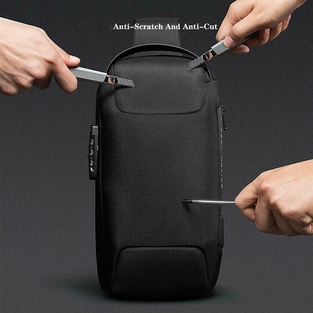 Men’s Backpack Waterproof Anti-theft Sling Bag Chest Shoulder Cross body Pouch