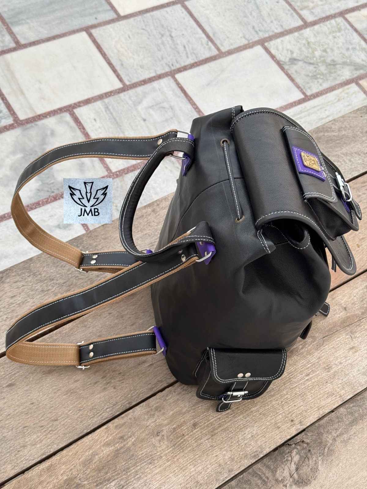 Leather Bag Backpack Men Laptop Satchel Genuine Rucksack Shoulder Black Bag