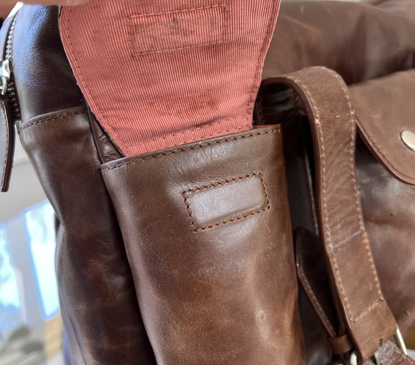 Latico Brown Leather Satchel Multi Pocket Straps Leisure Duffle Unused 11″ x 13″