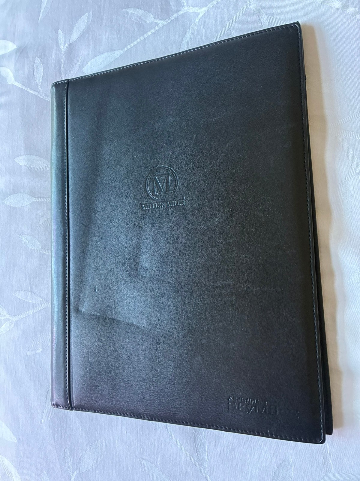 TUMI All Leather Portfolio Notepad Business Premium Black