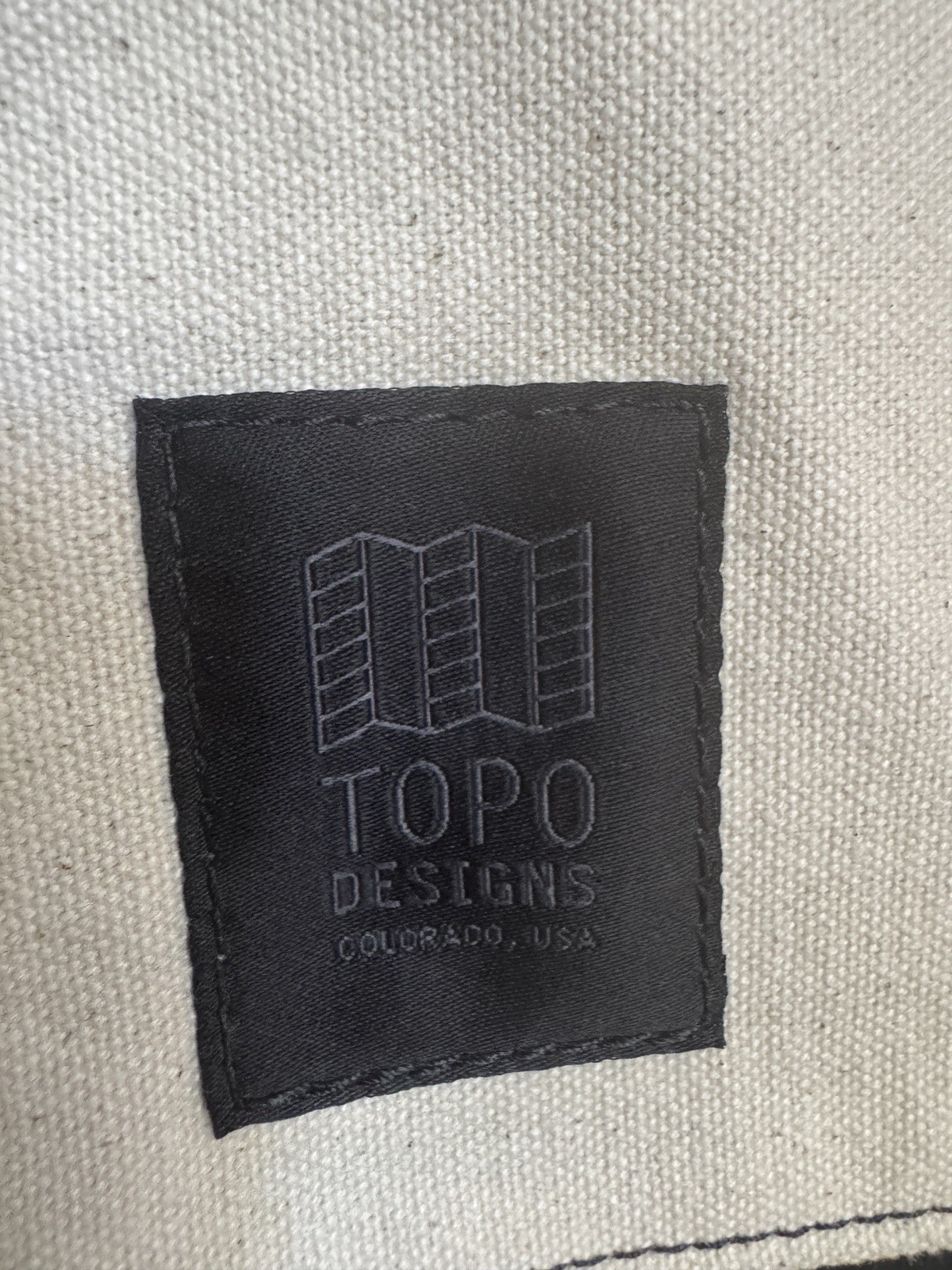 New! NOS Topo Designs Medium Accessory Zip Bag. Natural Canvas. Made In USA