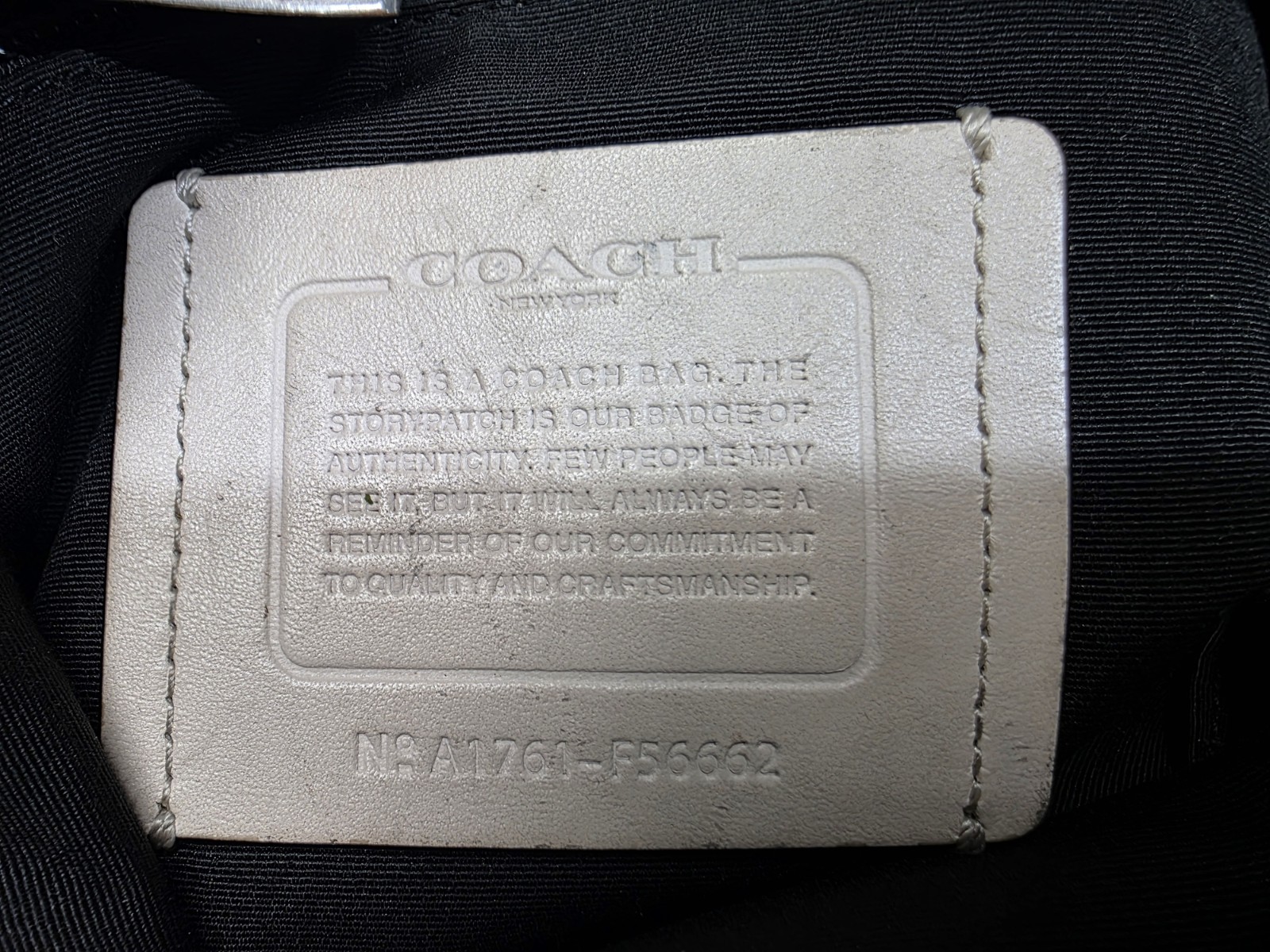 COACH F56662 Explorer Back Pack Perforated Mixed Materials Chalk/Black