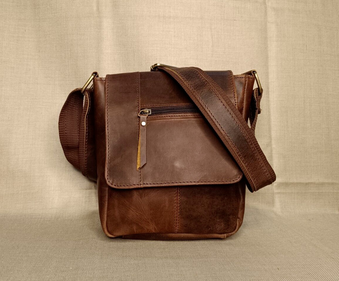 9 In Crossbody Sling Bag Buffalo Leather Purse Satchel Handbag Messenger Bags