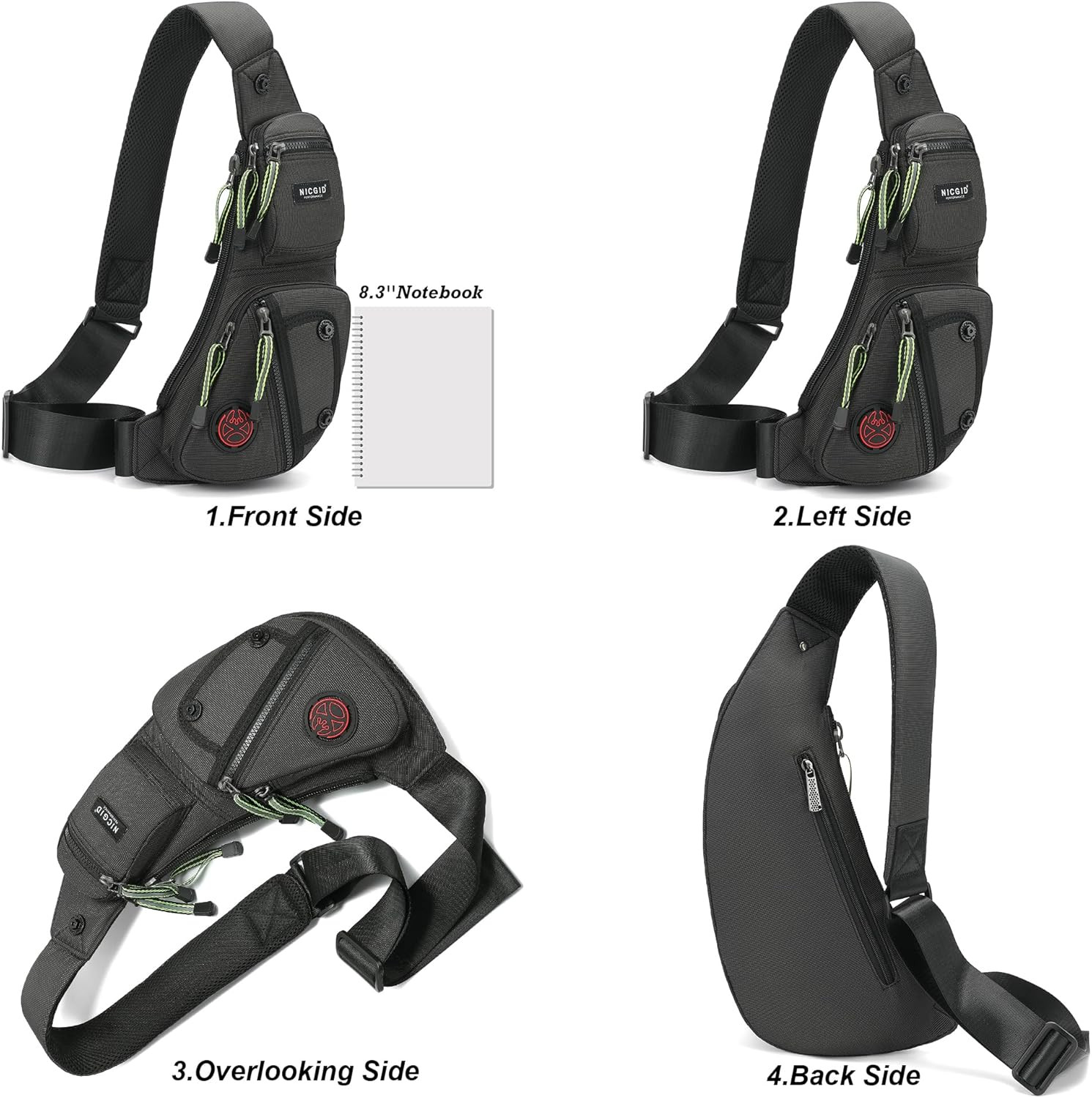 Sling Bag Chest Shoulder Backpack Crossbody Bags Casual Daypack for Men Women