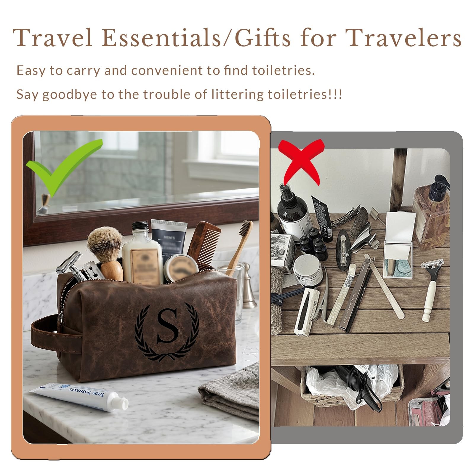 XUMGCUTM Personalized Gifts for Men Dad Husband Groomsmen,Mens Dark Brown