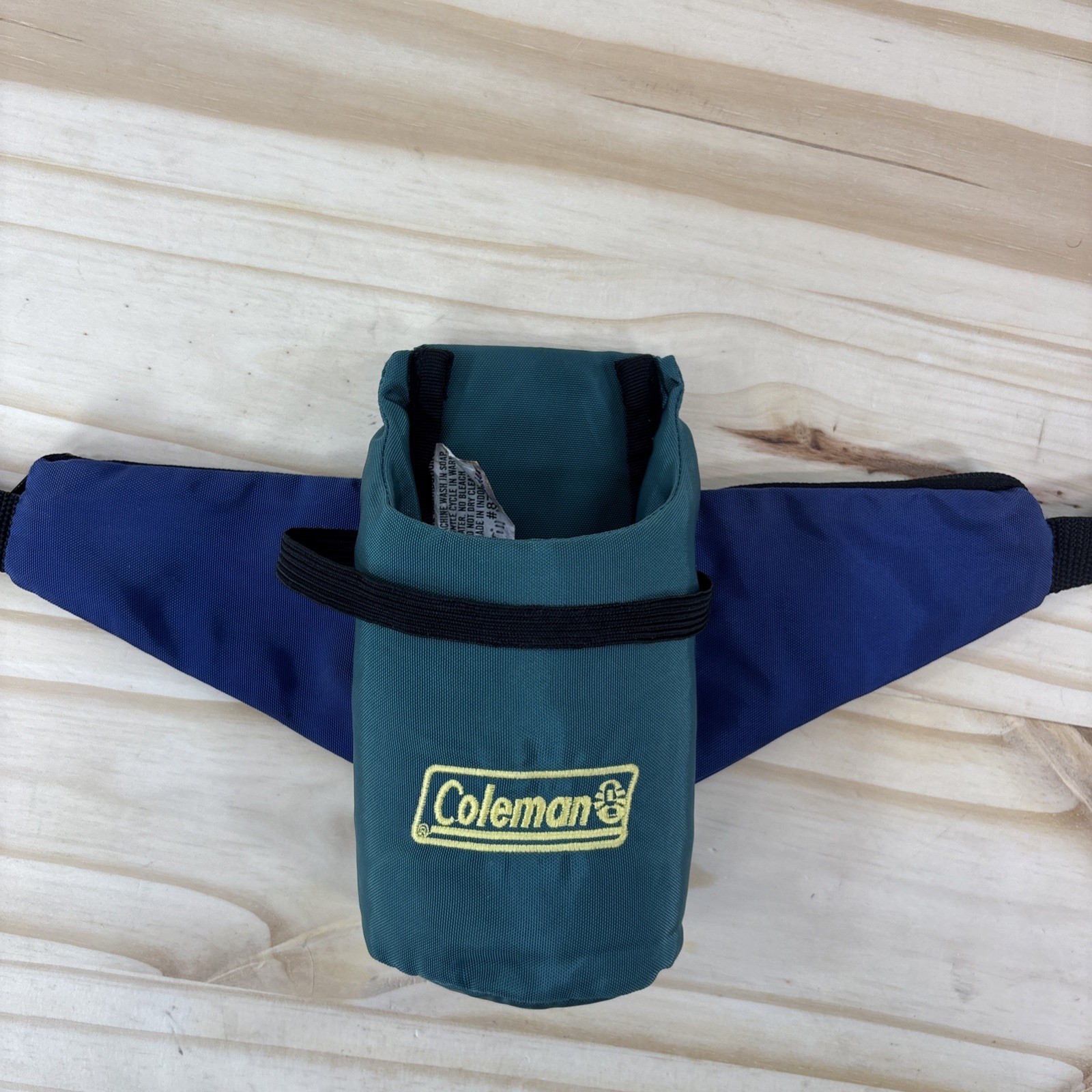 Vtg Coleman Nylon Fanny Pack Single Water Bottle Holder Adjustable Pockets Retro