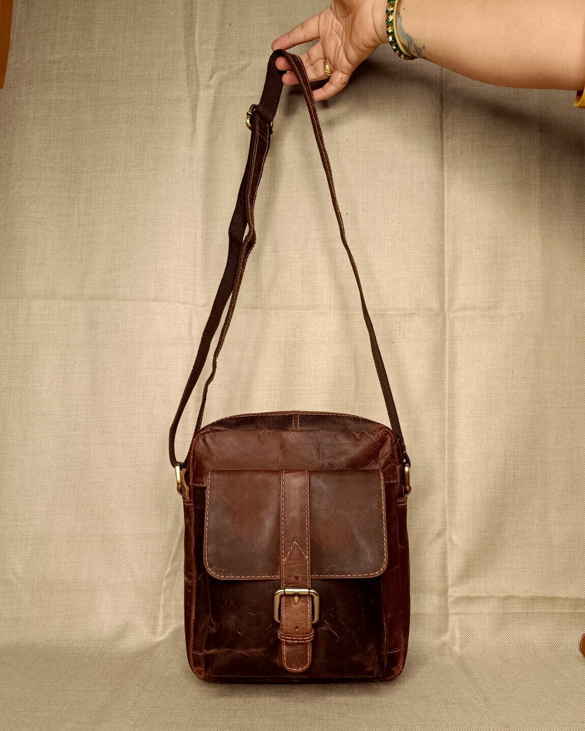 9 In Crossbody Sling Bag Buffalo Leather Purse Satchel Handbag Messenger Bags