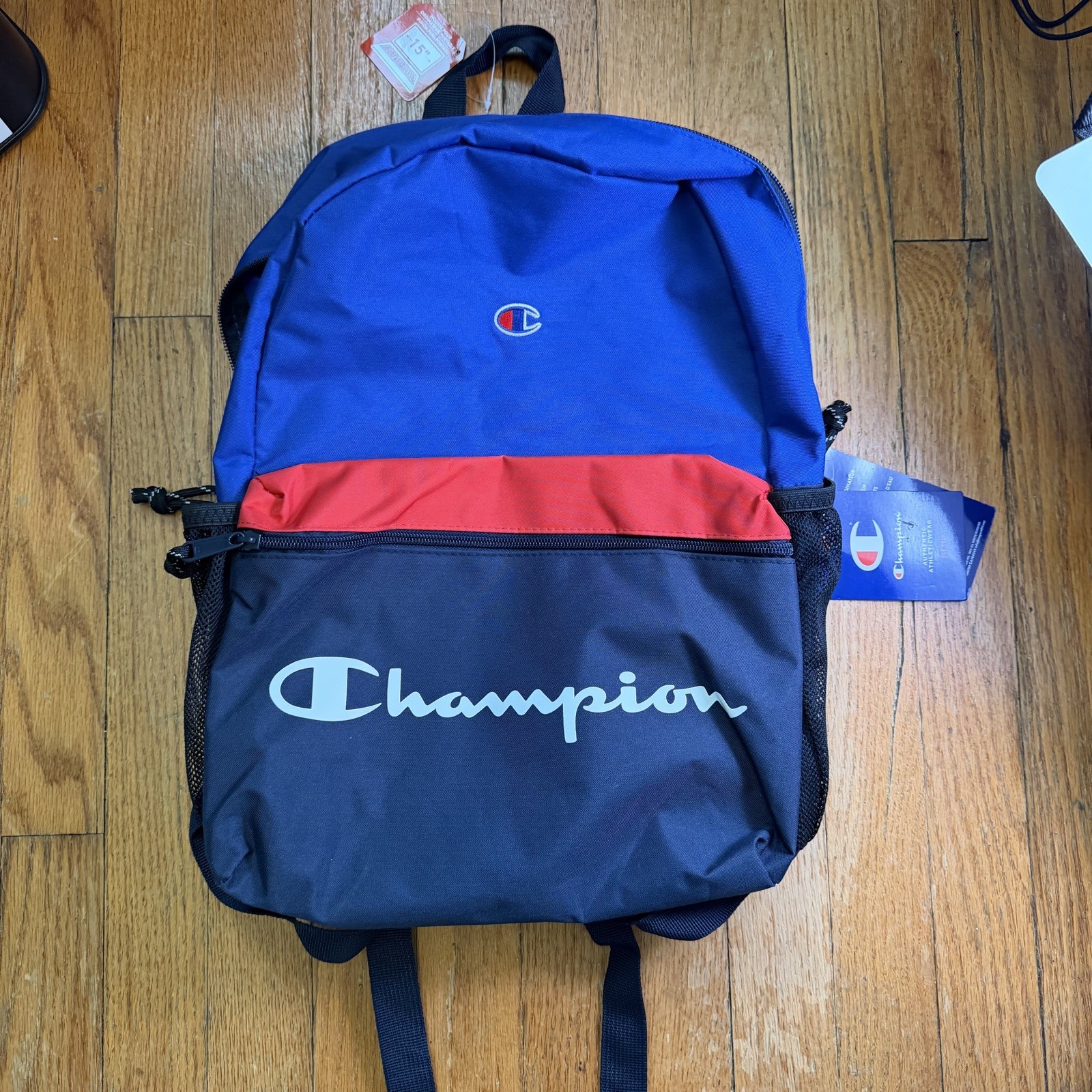 Champion Blue/Navy Blue Backpack with black interior- fits 15″ laptop- NWT