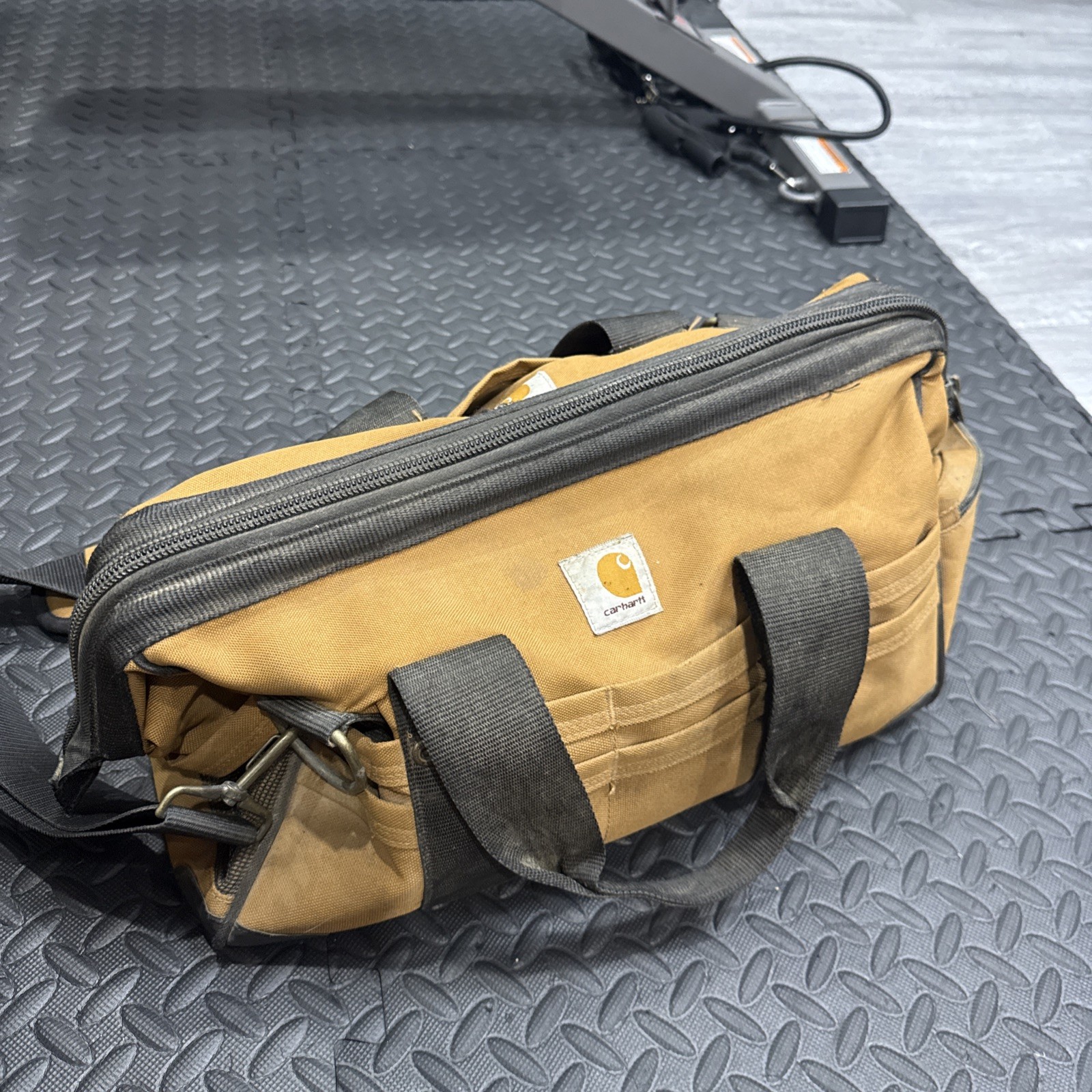 Carhartt Legacy Gear 18” Duck Brown Utility Work Tote Small Duffle Bag Strap