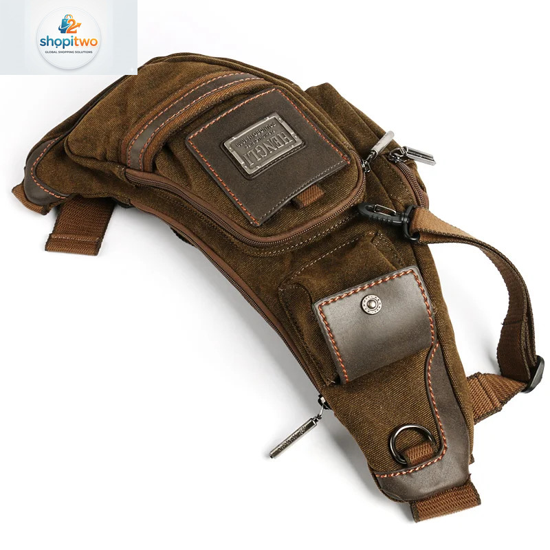 Ruil Wear Solid Canvas Bag Husband Crossbody Bags Mens Bag Casual